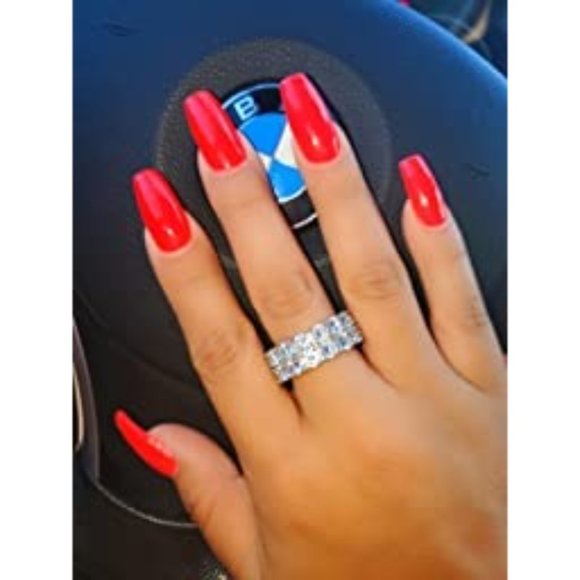 14K Silver / Gold Plated Iced Out Lab Diamond 9mm 2Rows Round Cut  Band … - Picture 5 of 14